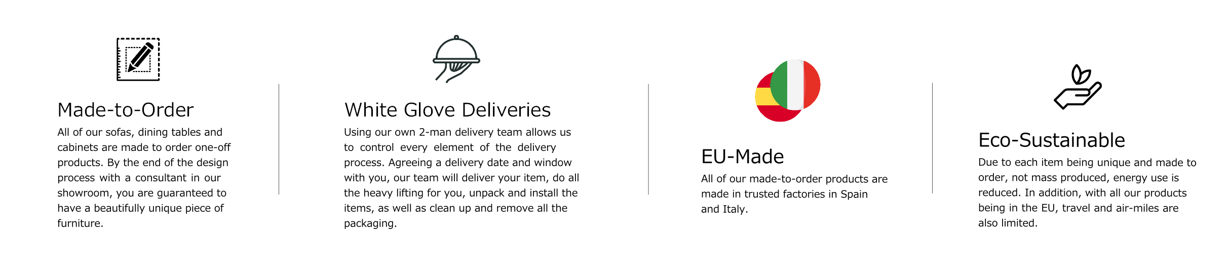 made to order furniture, made in the EU, furniture delivery, eco friendly furniture, contemporary furniture